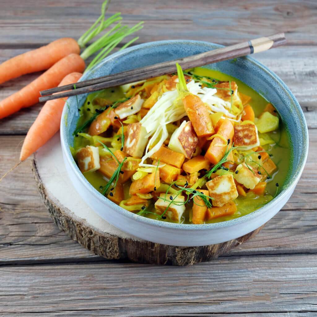 Karotten-Curry mit Halloumi - HistaFit